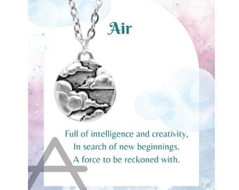 Elemental Air Pendant - Silver Plated Pewter - Cloud Pendant - Perfect Gift - READY TO SHIP