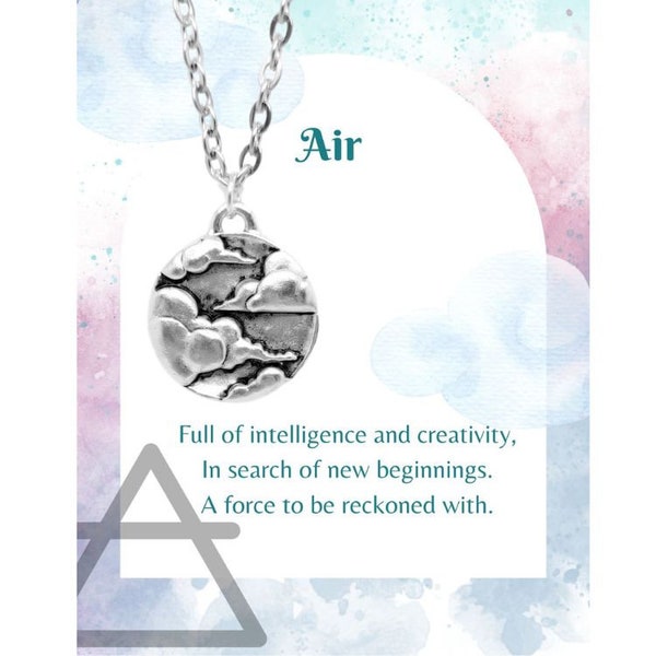 Elemental Air Pendant - Silver Plated Pewter - Cloud Pendant - Perfect Gift - READY TO SHIP