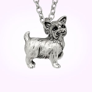 Yorkie Jewelry Dog Jewelry Terrier Necklace Silver Plate Animal Jewelry Cute Yorkie Pendant Yorkie Charm - READY TO SHIP