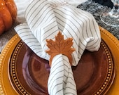 Solid Cherry Autumn Maple Leaf Napkin Rings (Set of 4), Wooden Napkin Rings, Wooden Fall Decor, Fall Wedding Leaf Napkin Rings
