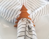 Solid Cherry Tree Napkin Rings (Set of 4) Wooden Napkin Rings Wood Christmas Decor Winter Wedding Wood Napkin Rings Farmhouse Christmas