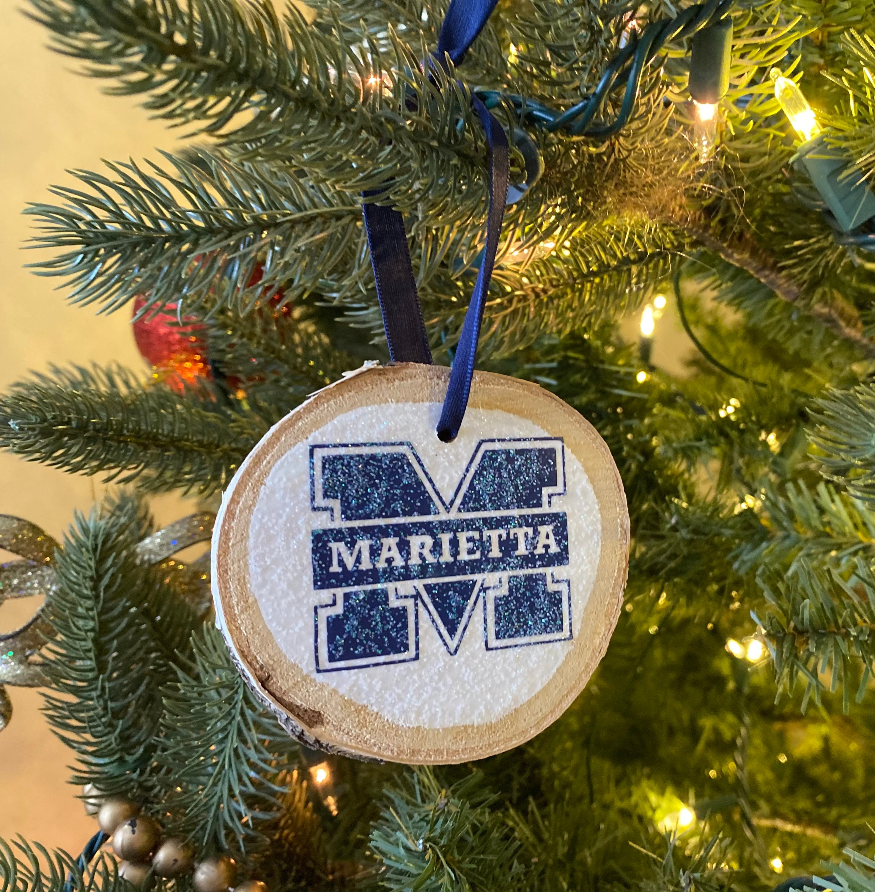 Ohio University Christmas Ornaments College Round Wood Etsy Denmark