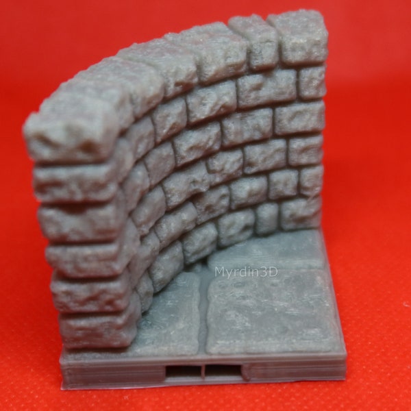 3D Terrain Dungeon Curved Wall tile – Dragonlock 28mm