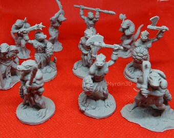 Lizardfolk miniatures 28mm – 11 Poses – Dragonlock – 3D printed 28mm (11)
