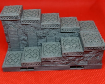 3D Terrain Dungeon Ornate/Dwarven Stairs tile – Dragonlock 28mm