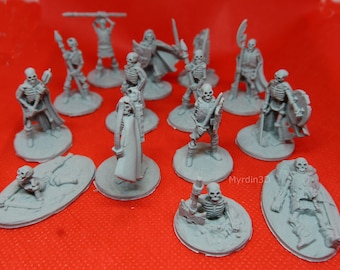 Skeleton miniatures 28mm – 14 Poses – Dragonlock – 3D printed 28mm (14)