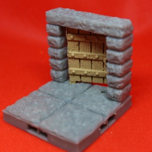 3D Terrain Dungeon Standard 10’ Door Frame and Door – Dragonlock 28mm