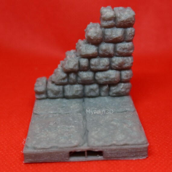 Dragonlock 28mm 3D Terrain Dungeon Ruined Wall 1
