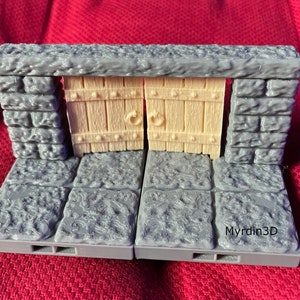 3D Terrain Dungeon Double Door (5 pieces) – Dragonlock 28mm