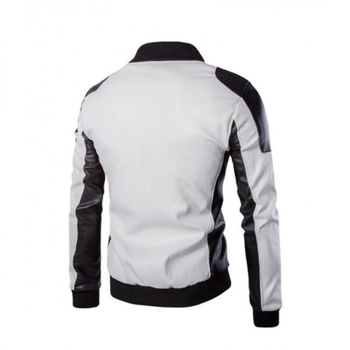Mens Fashion Motorcycle Biker Leather Jacket White Leather | Etsy