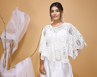 Lace Macrame Wedding Cape: Bridal Bolero Cover-Up