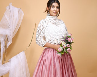 Handmade Lace Top Wedding Dress: Bohemian Butterfly Sleeve Gown