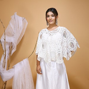 Lace Macrame Wedding Cape: Bridal Bolero Cover-Up