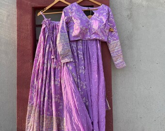 Banarasi Silk Lehenga Choli: Indian Wedding Party Outfit