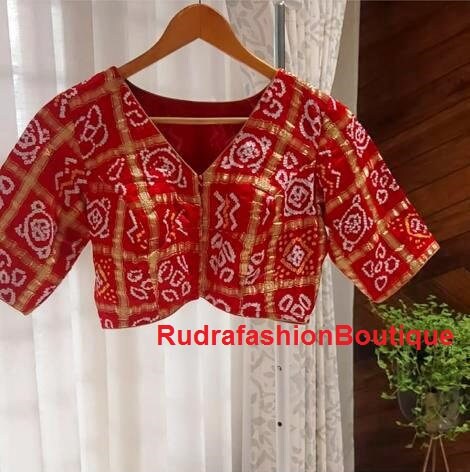 bandhani saree ka blouse