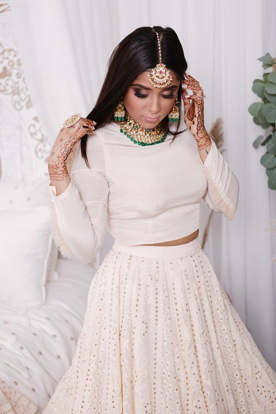 Buy Handmade Lucknowi Chikankari Lehenga With Blouse, Bridal Chikankari  Lehenaga, Engagement Lehenga,lucknowi Lehenga, Chikenkari Lehenga Online in  India - Etsy