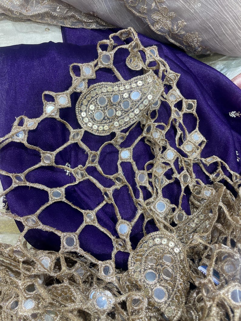 Spegelarbete Bröllopsdupatta, Brudslöja, Handgjord Odni bild 7