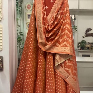 Wedding Party wear Indian Designer Rust Lehenga choli Dupatta for girls and women custom Stiched Lengha blouse Embroidered thread sari