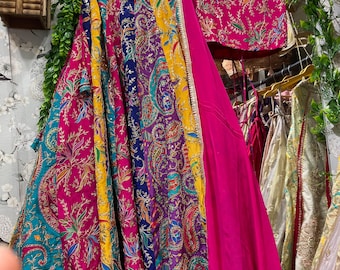 Designer Lehenga Choli with Dupatta - Indian Party, Brautmode,Korsett Lehenga