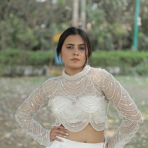 Wedding Dress, Crop Top and chiffon Skirt