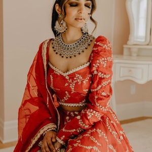 Gorgeous Red Lehenga Choli with Dupatta Indian Designer Party wear lehenga Choli for women Seqence work lenga Choli Red Bridal wear lehega