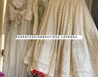Blush Pink Embroidered Lehenga Choli: Indian Wedding Party Wear