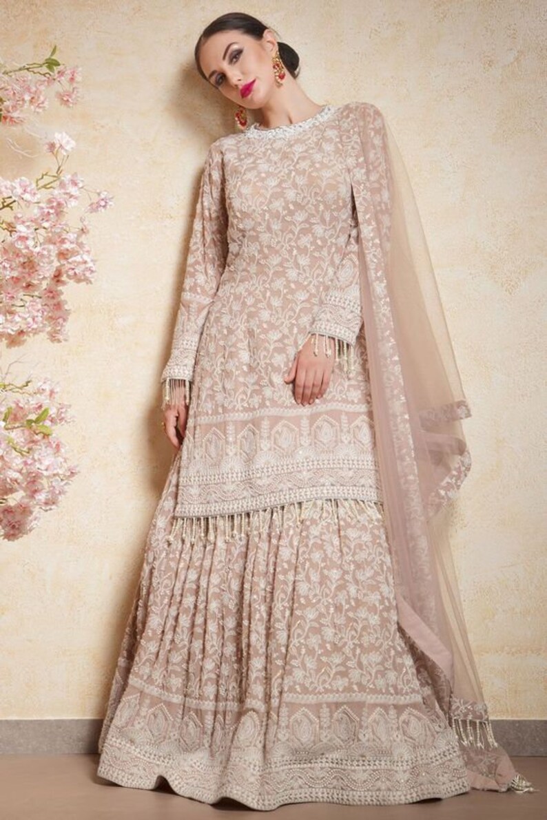 pink sharara bridal