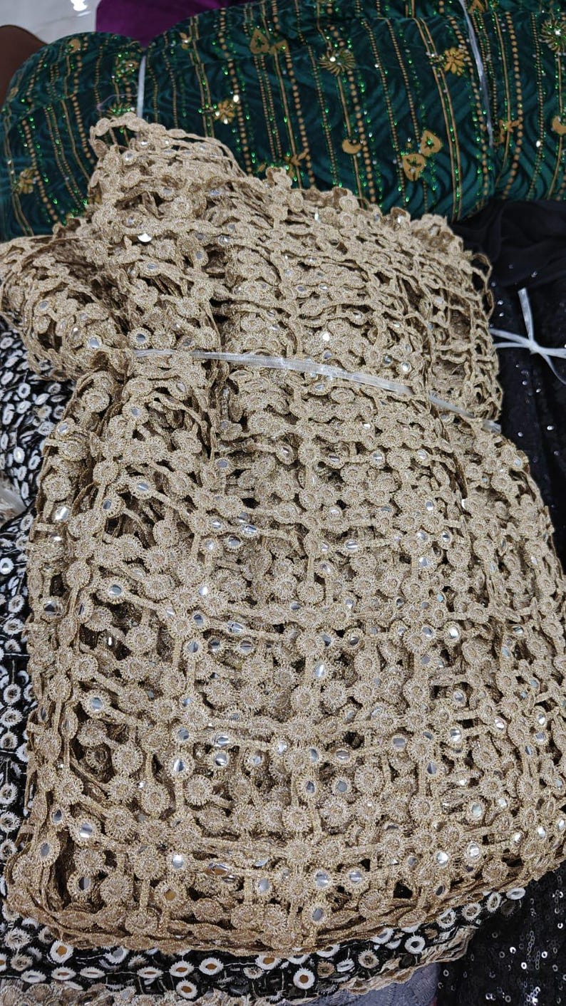 Spegelarbete Bröllopsdupatta, Brudslöja, Handgjord Odni bild 15