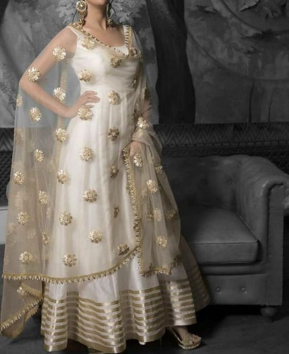 White Work Latest Designer Long Gown 