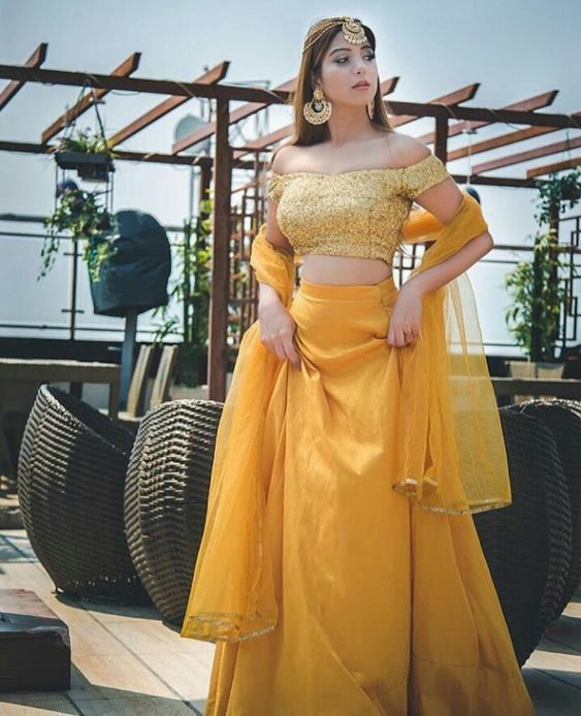 yellow sharara dresses