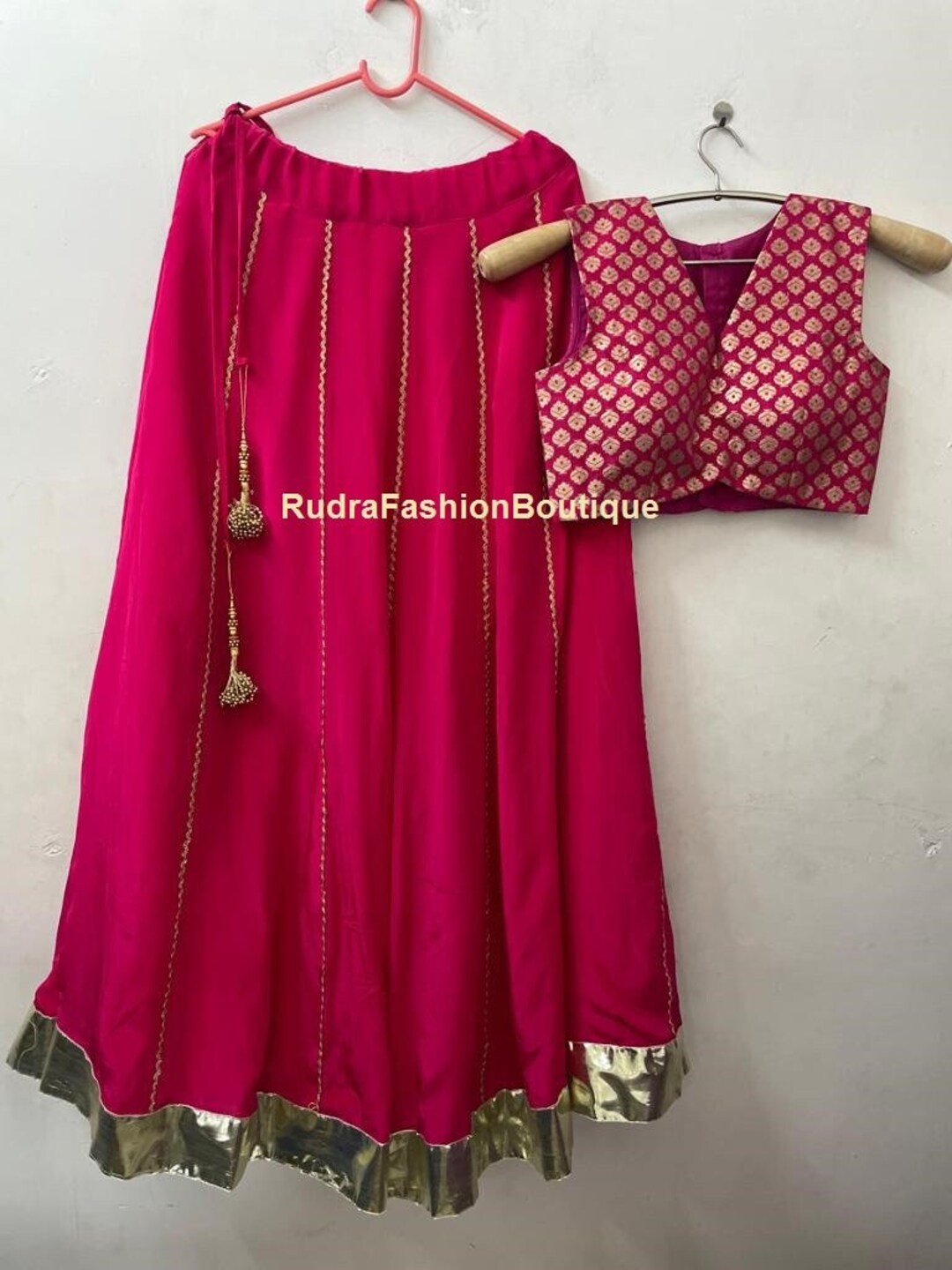 Pink Gold Lehenga Choli for Women Girls Custom Made to Measure Etsy