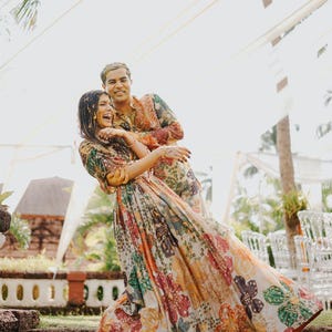Multi Color Lengha Pastel - Etsy