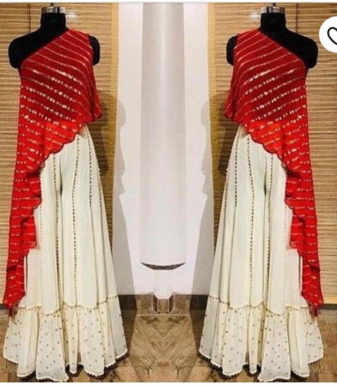 Buy Red Crop Top Bottom Plazo Indian Dress Red and White Color ...