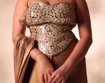 Sequin Dhoti Saree: Pre-Draped Cocktail Party Outfit