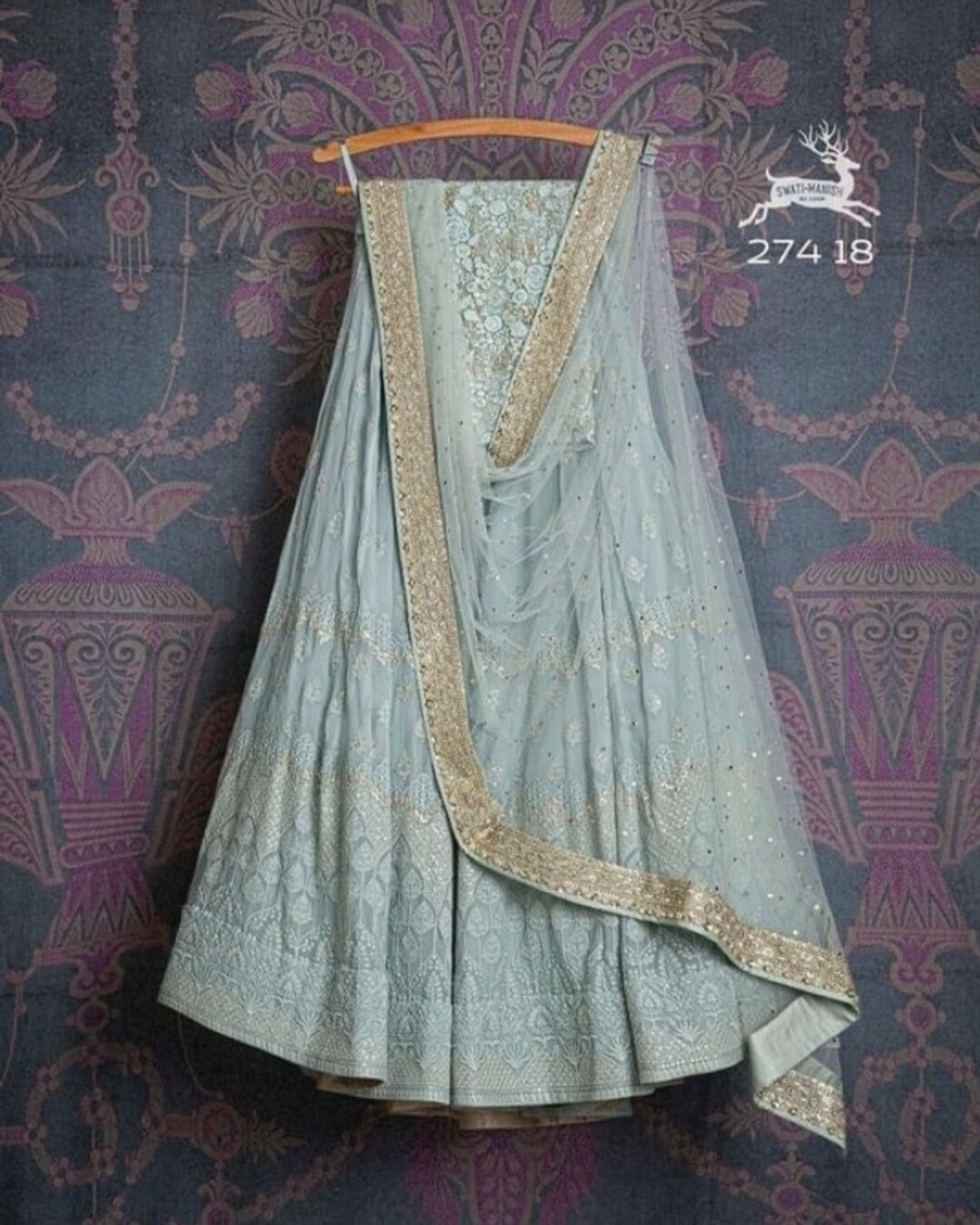 Sky Blue Lehenga Choli Dupatta Indian Designer Lengha Custom - Etsy