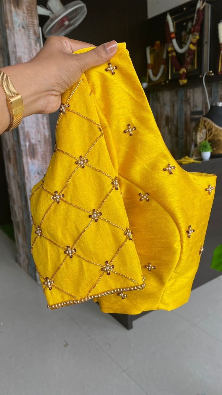 yellow work blouse
