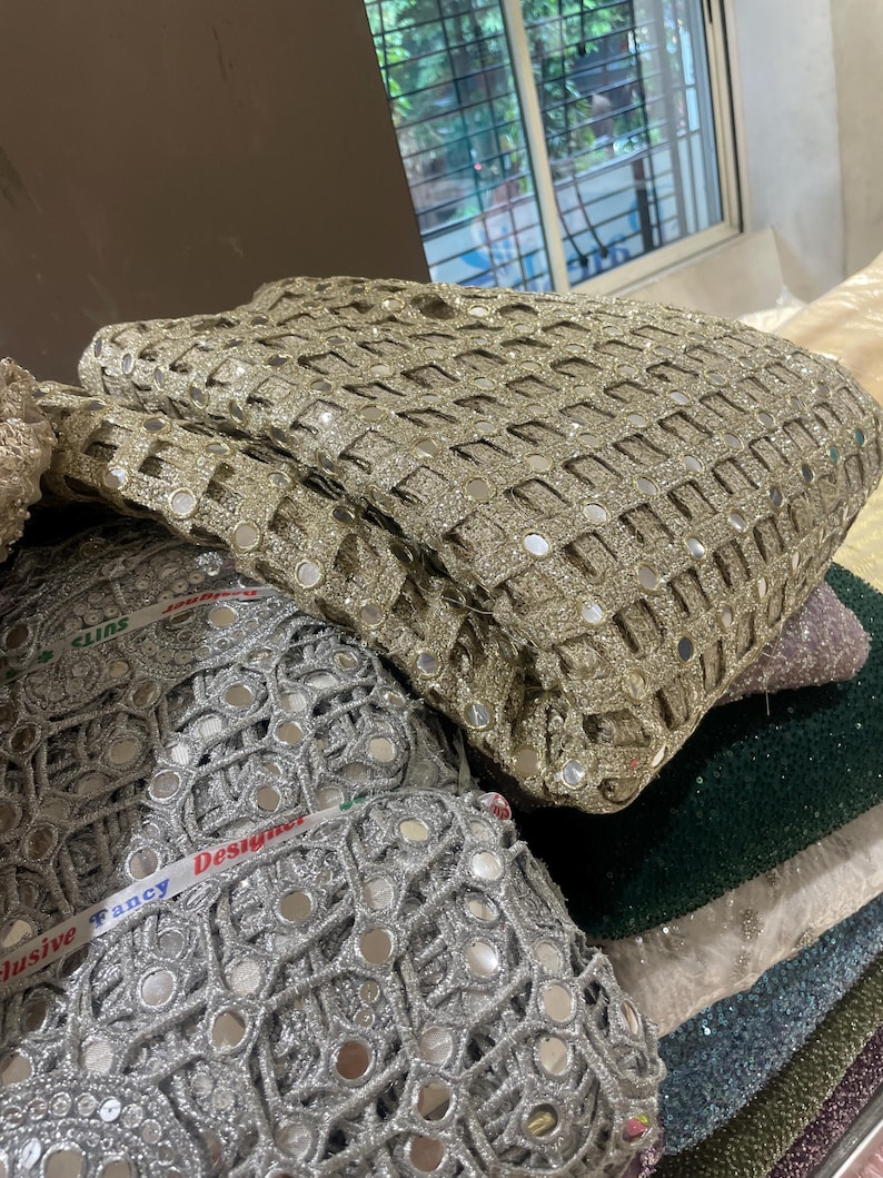 Spegelarbete Bröllopsdupatta, Brudslöja, Handgjord Odni bild 6