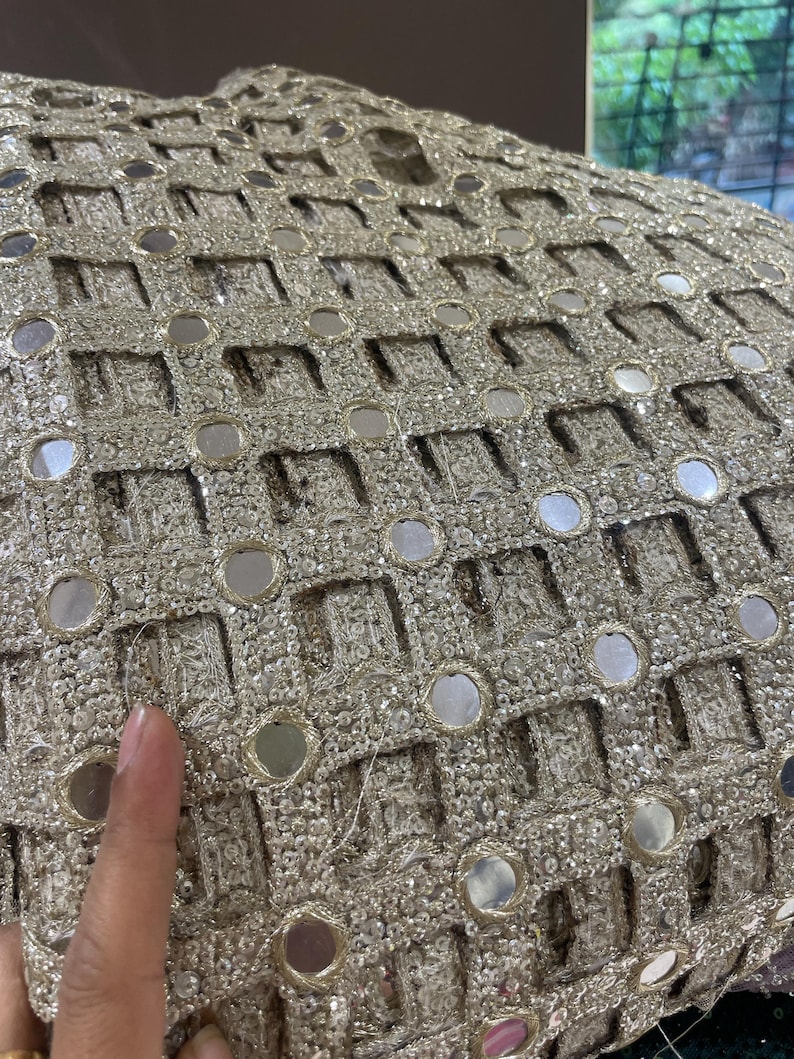 Spegelarbete Bröllopsdupatta, Brudslöja, Handgjord Odni bild 3