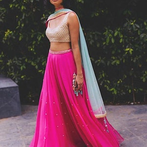 Pink Lehenga Choli lenga lehnga Chania choli Function wear lehenga choli Wedding wear lengha for women Indian ethnic wear full set sari 2