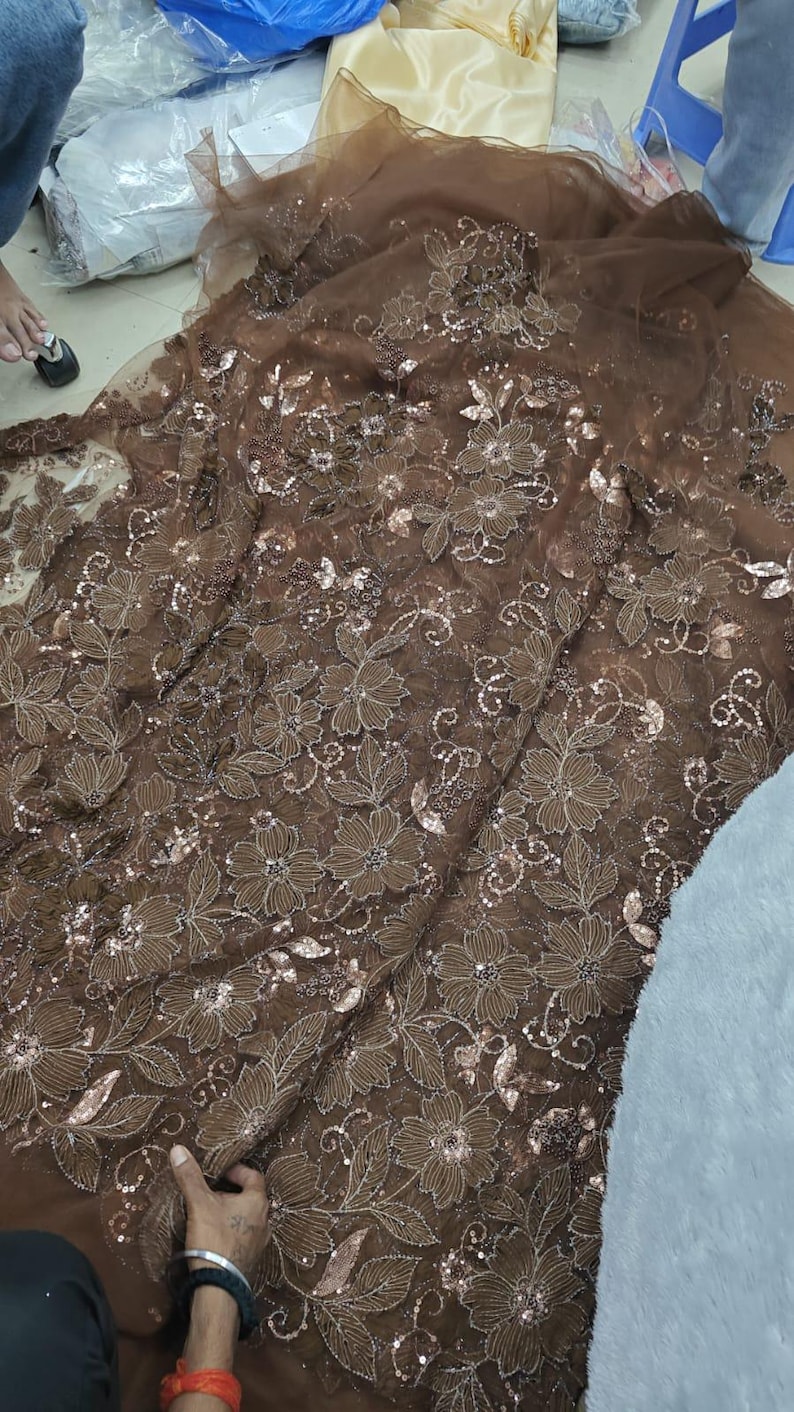 Spegelarbete Bröllopsdupatta, Brudslöja, Handgjord Odni bild 13