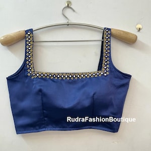 Mirror Work Readymade Saree Blouse: Bollywood Party Wear
