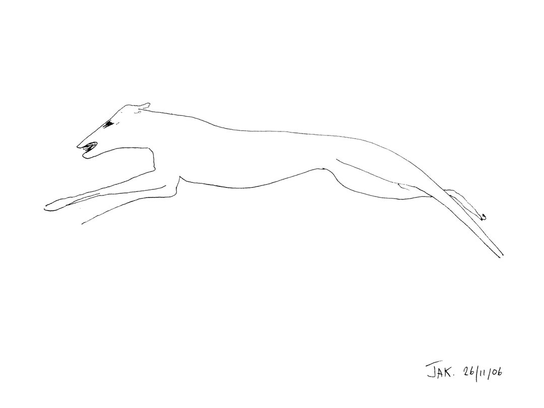 Leaping Greyhound Fine Art Archival Quality Print by