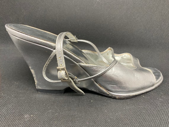 Silver Leather Jourdan Wedge Sandal, Size 5 1/2 - Etsy