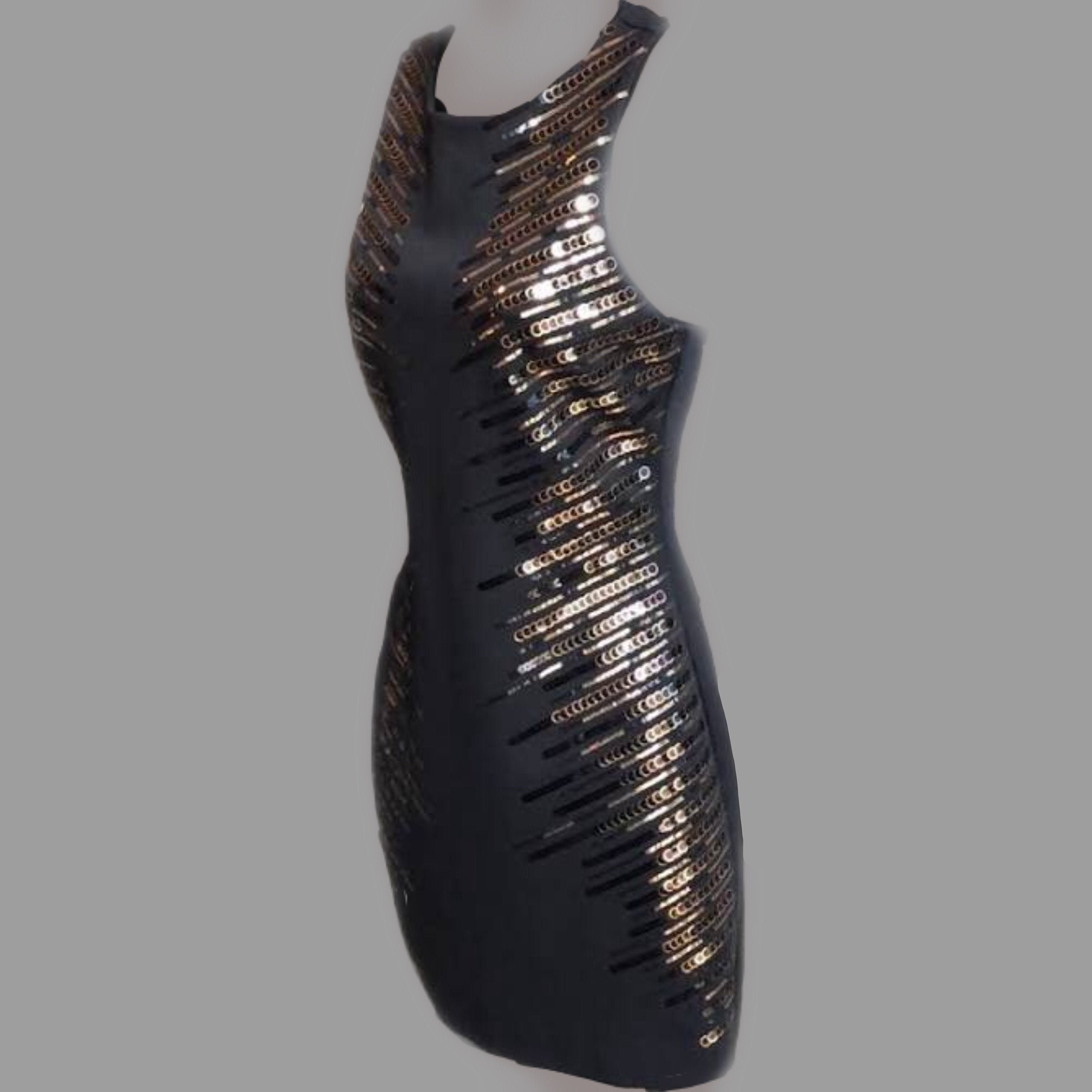 bebe black sequin dress