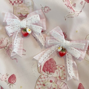 Strawberry Blossom Bows - Set of 2
