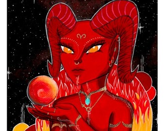 Aries astrology art print