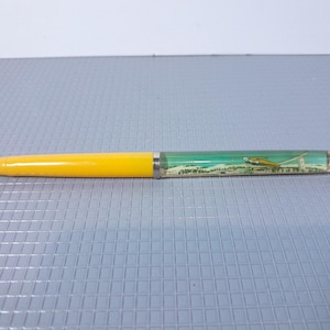 Vintage Made In Denemarken Floaty Pen Oslo Holmenkollbakken Geel Lichaam, schansspringen