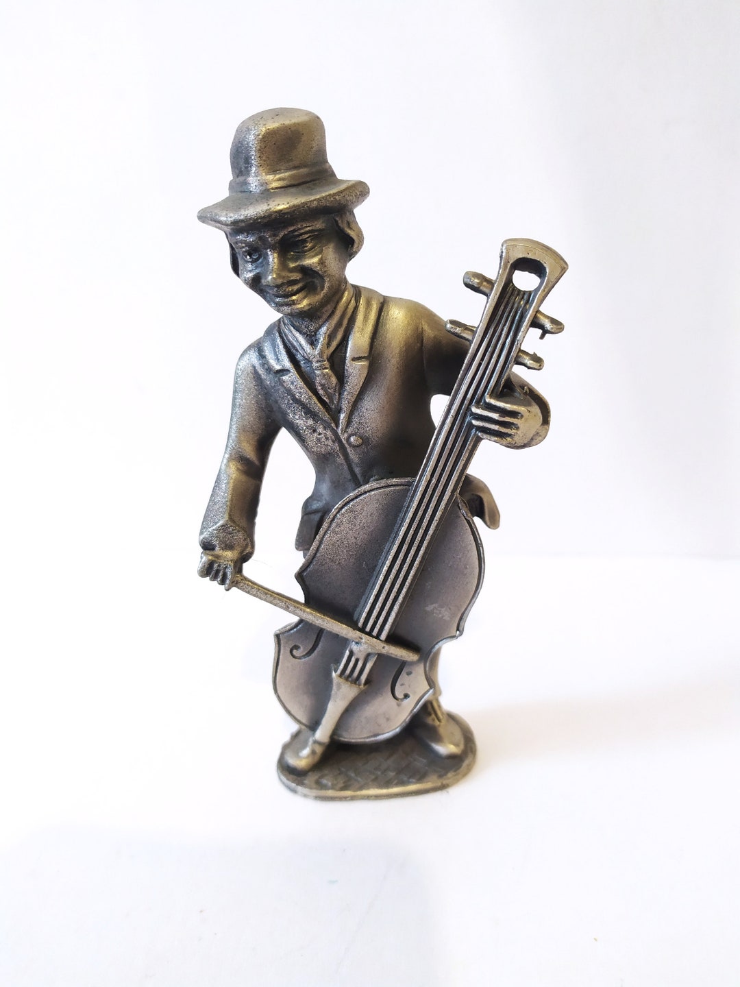 Vintage Pewter Figurine Musician Germany Etsy