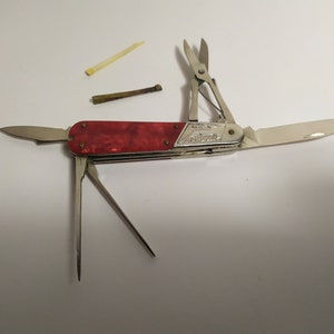 Vintage tourist, hunting pocket knife &quot;Gorkiy&quot; multitool 7 elements