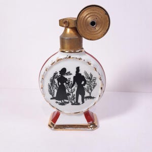 Vintage handbemaltes Porzellan, Parfümflaschen-Zerstäuber, hergestellt in Frankreich
